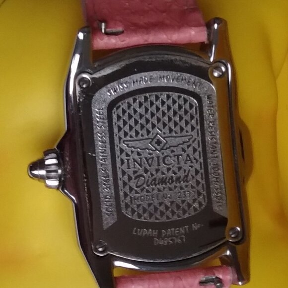 Invicta Lupah#2377 Vintage Women's Pink Diamond  Swiss Made  Quartz Analog Watch - Picture 6 of 7